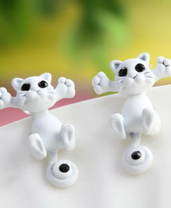 Színes cicás fülbevalók – Macska alakú
