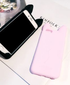 Fekete cicafüles telefon tok – Iphone 4/5/6