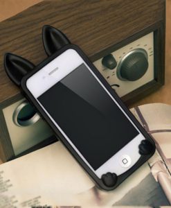 Fekete cicafüles telefon tok – Iphone 4/5/6