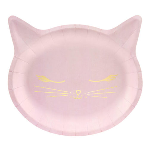 Cicás party tányér rózsaszín – 6 db-os